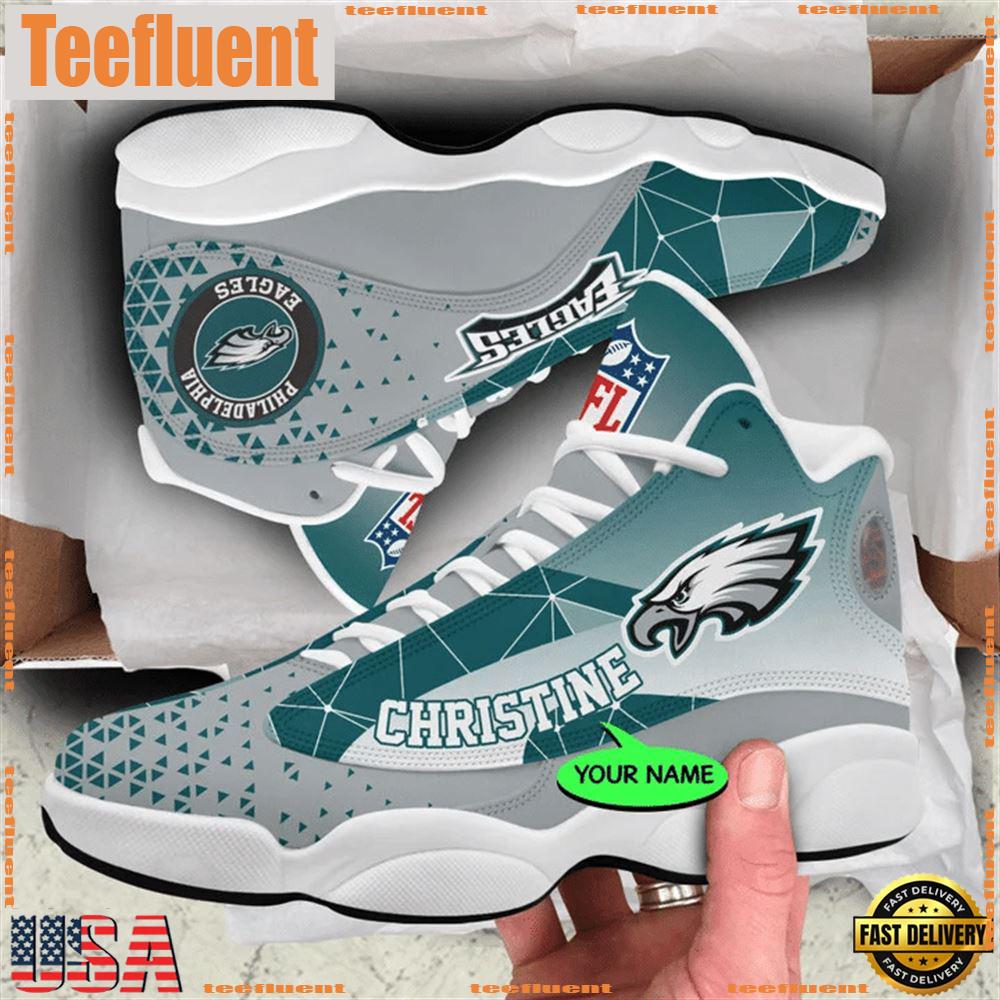 Philadelphia Eagles NFL Personalized Jordan 13 Shoes