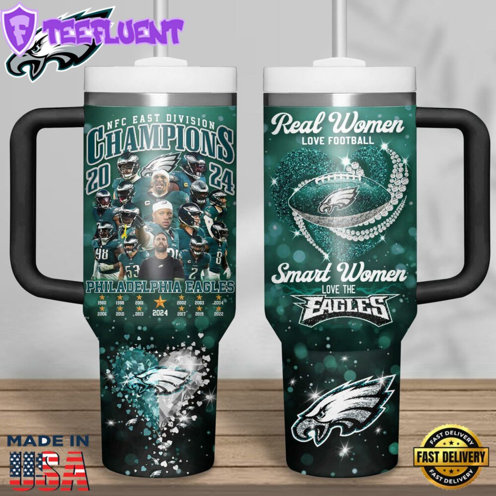 Philadelphia Eagles NFL Sports Custom Stanley Quencher 40oz Stainless Steel Tumbler
