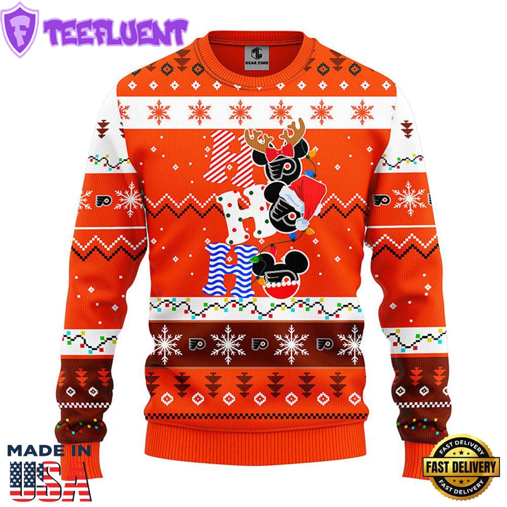 Philadelphia Flyers Hohoho Mickey Christmas Ugly Sweater