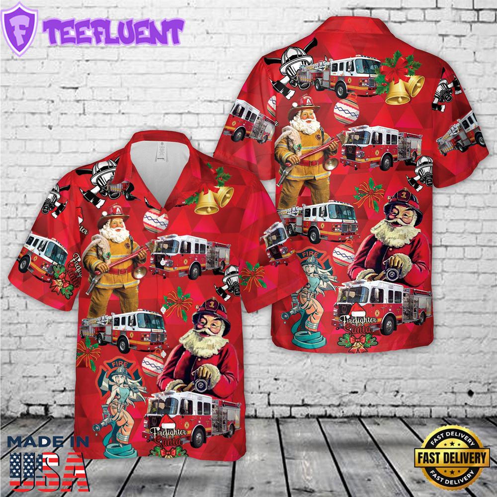 Philadelphia, Pennsylvania, Philadelphia Fire Department Engine 7 Ladder 10 Christmas Hawaiian Shirt