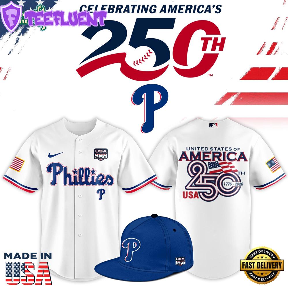 Philadelphia Phillies USA 250th Anniversary American Celebration Baseball Jersey
