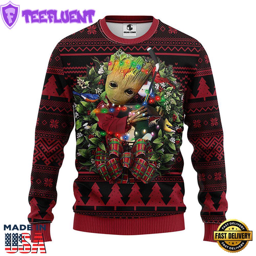 Phoenix Coyotes Groot Hug Christmas Ugly Sweater Sport For Fan