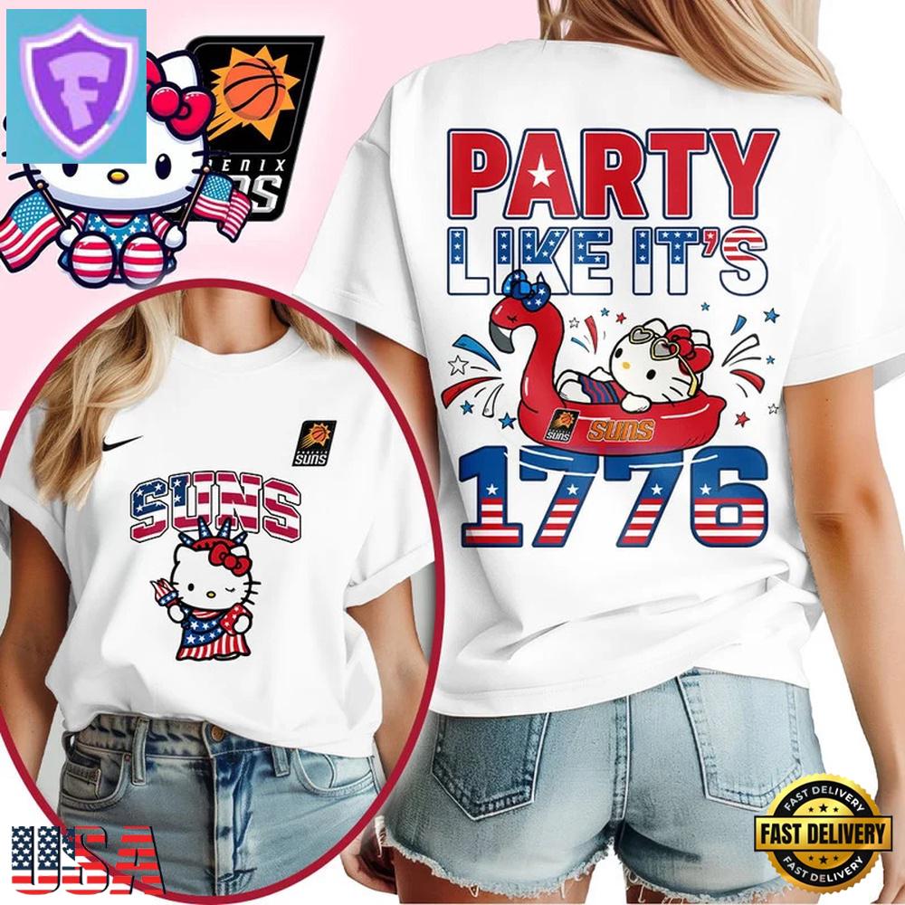 Phoenix Suns 2026 NBA Hello Kitty Independence Day Unisex 3D Shirt