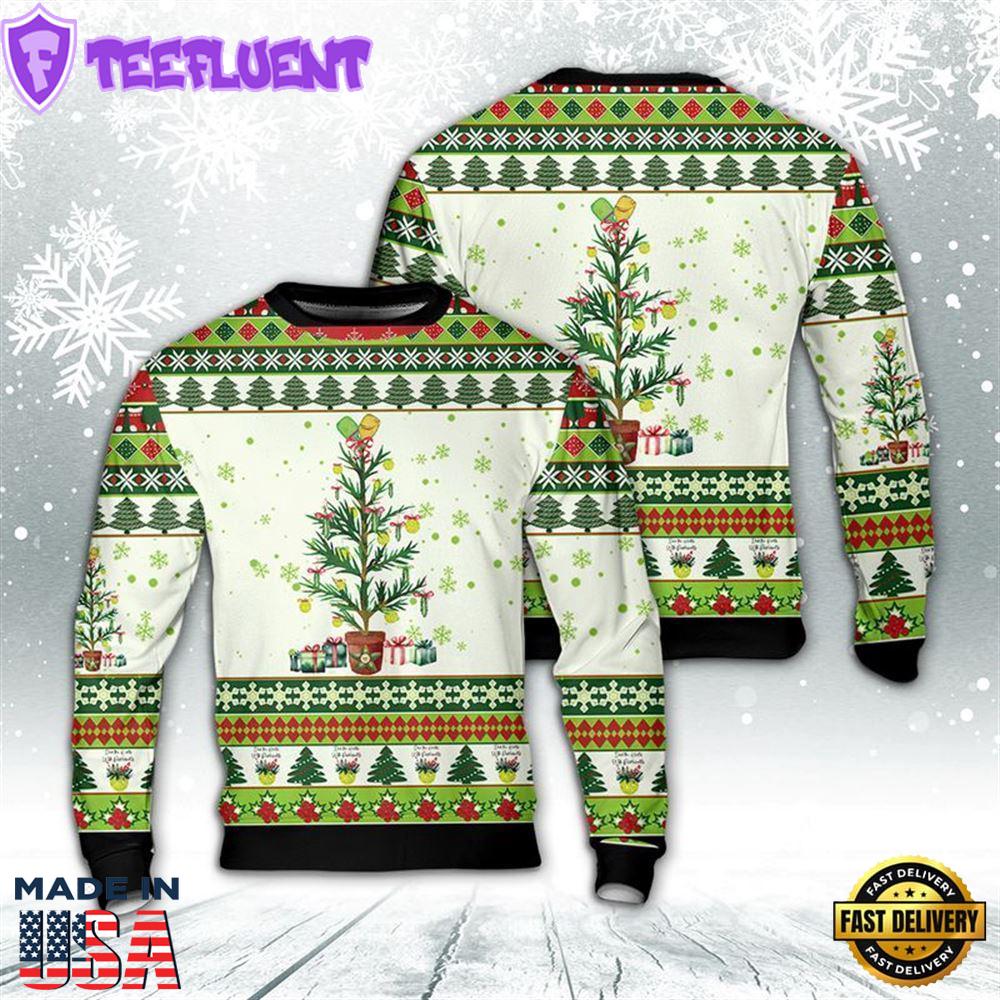 Pickleball Christmas Tree Ugly Christmas Sweater For Men And Women
