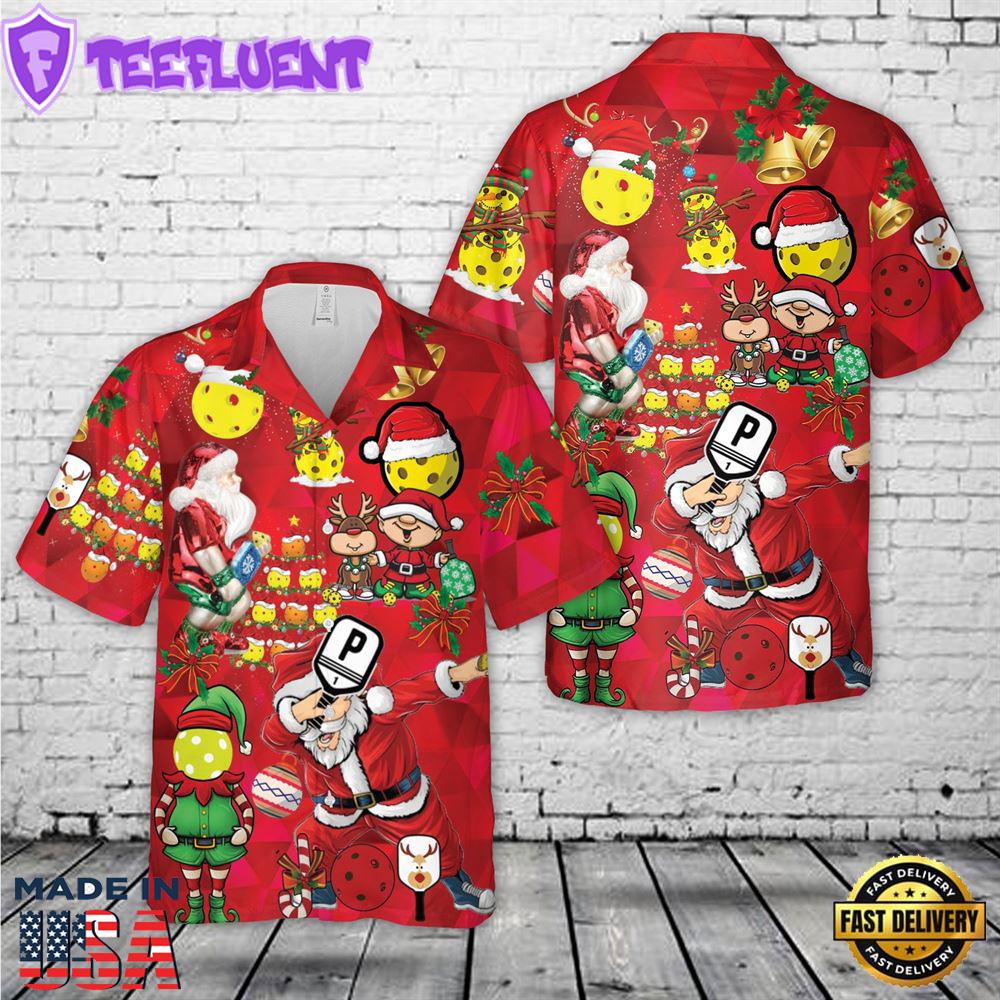 Pickleball Santa Christmas Hawaiian Shirt