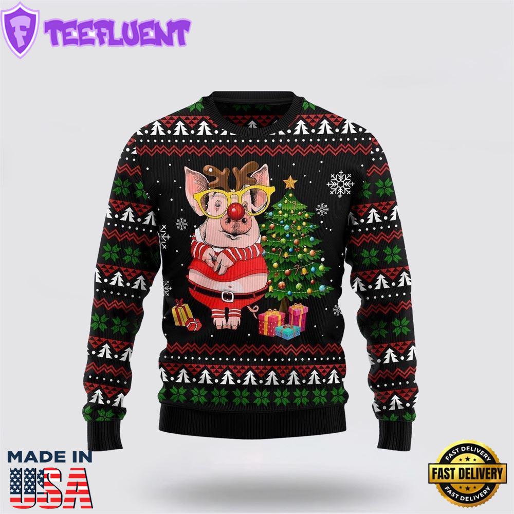 Pig Gorgeous Reindeer Ugly Christmas Sweater