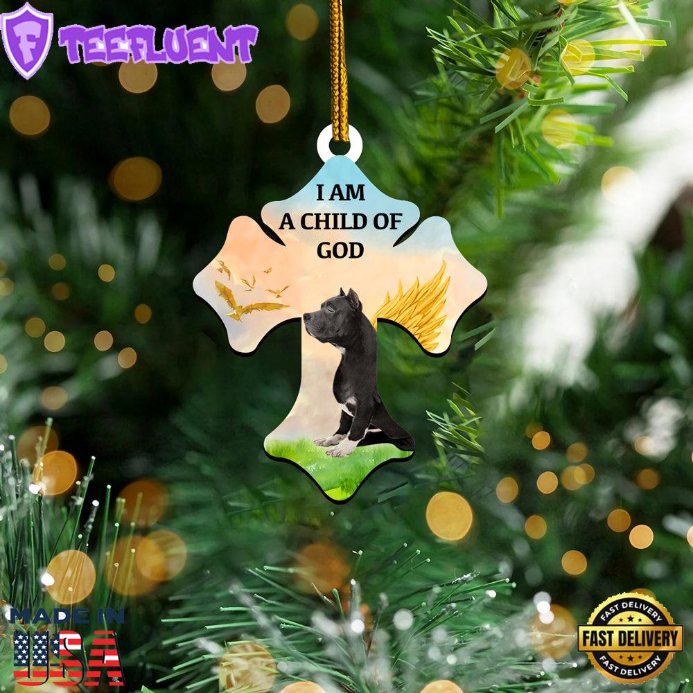 Pit Bull Child Of God Ornament, Gift For Christmas