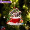 Pit Bull Dogs In A Gift Bag Christmas Ornament, Gift For Christmas