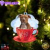 Pitbull On The Cup Christmas Ornament, Gift For Christmas