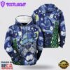 Pitbull Starry Christmas Night All Over Print 3D Hoodie