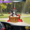 Pitbull With Rose & Heart Ornament, Gift For Christmas