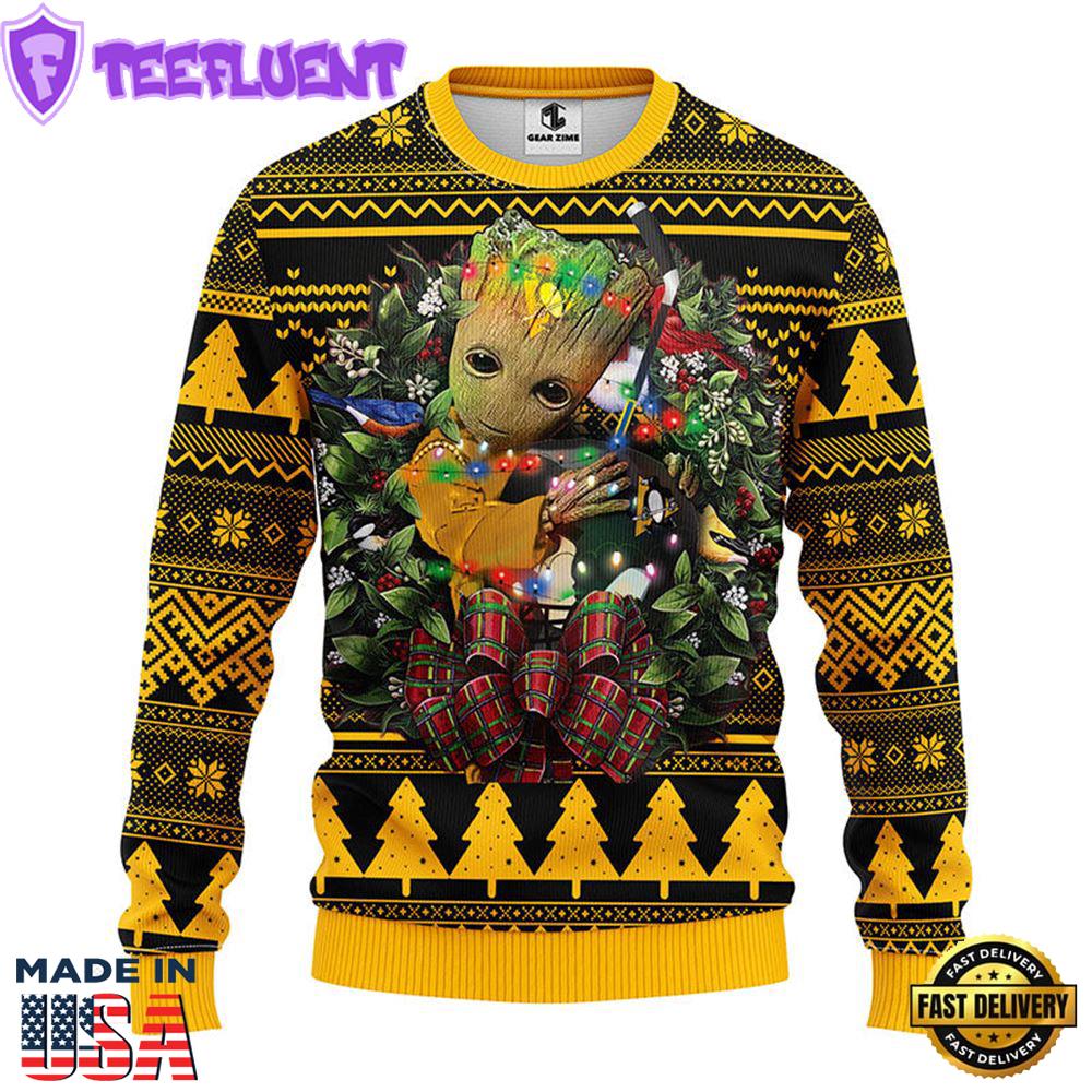 Pittsburgh Penguins Groot Hug Christmas Ugly Sweater Sport For Fan