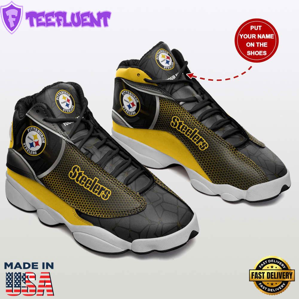 Pittsburgh Steelers Custom Name Air Jordan 13 Sneakers, Gift For Men And Women