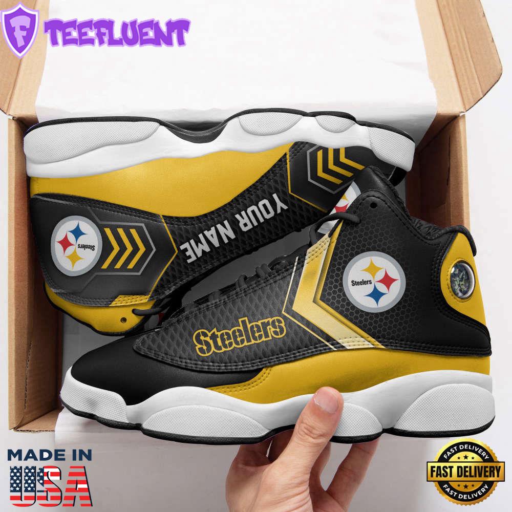 Pittsburgh Steelers Custom Name Air Jordan 13 Sneakers