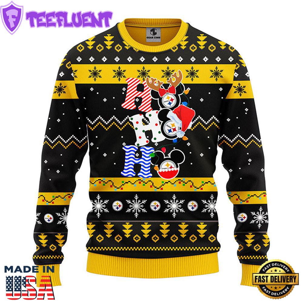 Pittsburgh Steelers HoHoHo Mickey Christmas Ugly Sweater