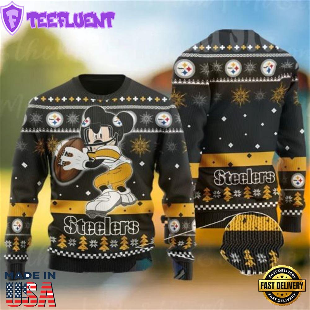 Pittsburgh Steelers Mickey Mouse 3D Disney Ugly Christmas Sweater