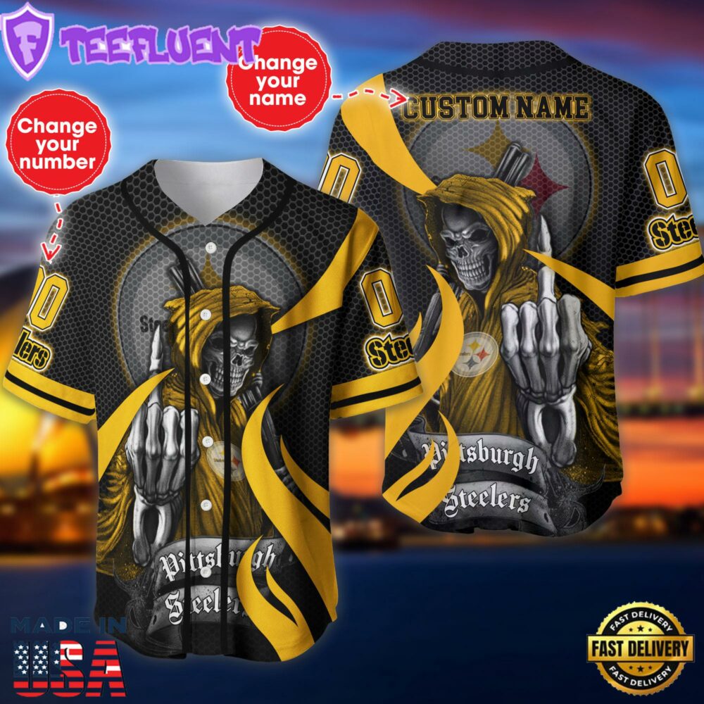 Pittsburgh Steelers NFL 3D Personalized Baseball Jersey Shirt For Fans