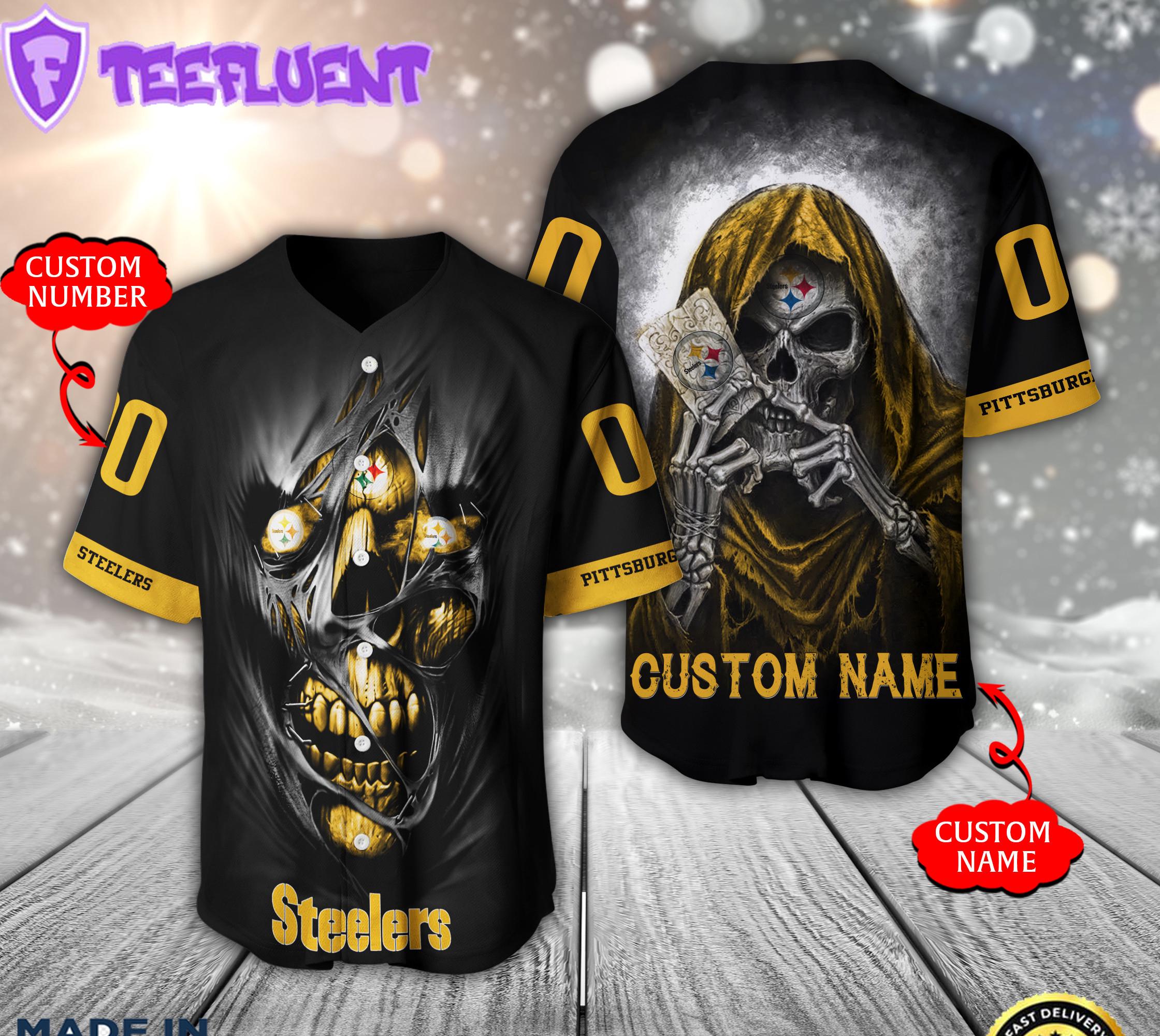 Gift Summer Pittsburgh Steelers NFL 3D Personalized Baseball Jersey Shirt For Fans Gift Summer Pittsburgh Steelers NFL 3D Personalized Baseball Jersey Shirt For Fans