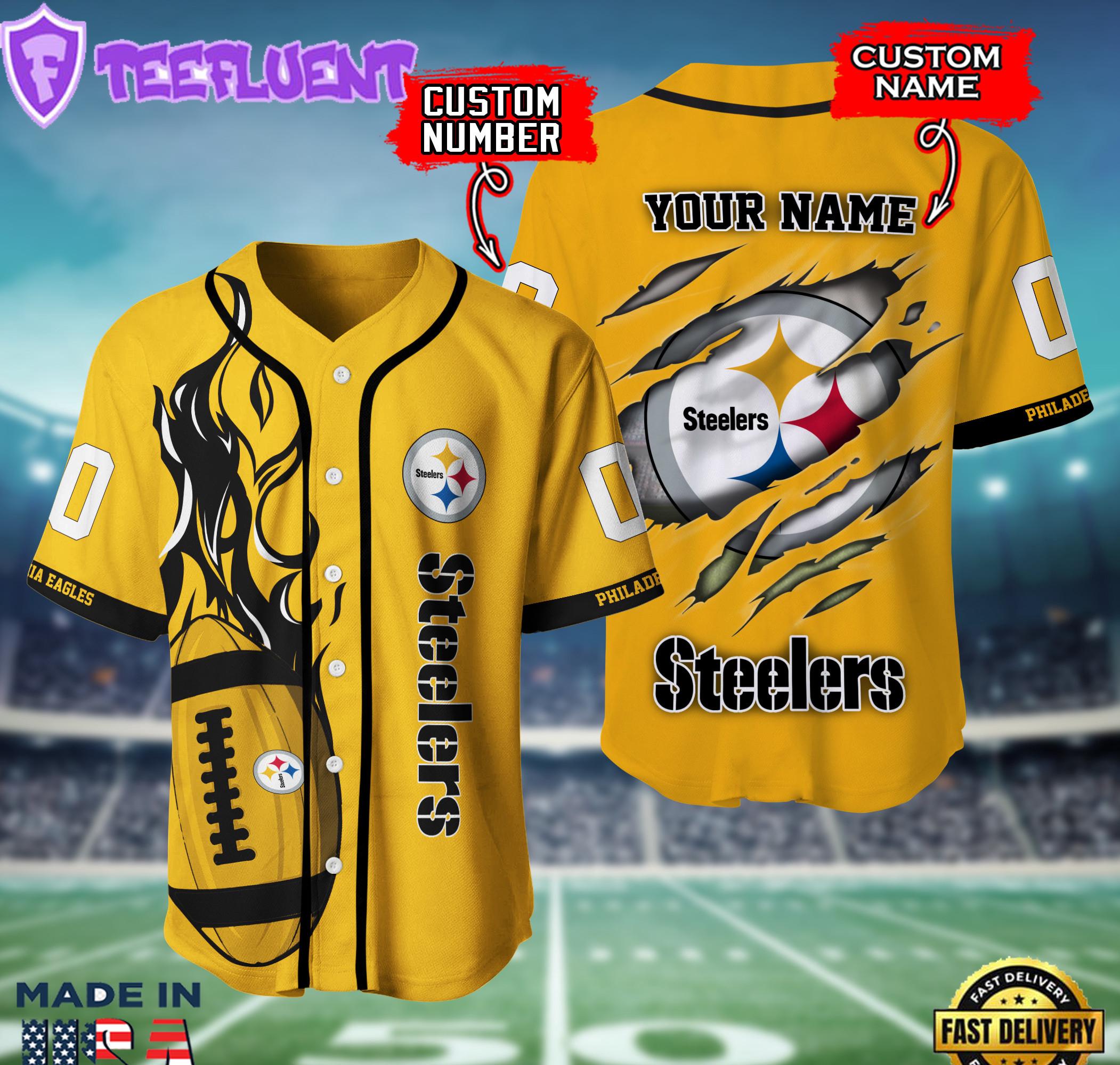 Gift Summer Pittsburgh Steelers NFL 3D Personalized Baseball Shirt For Fans Gift Summer Pittsburgh Steelers NFL 3D Personalized Baseball Shirt For Fans