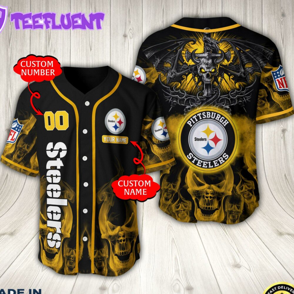 Pittsburgh Steelers NFL Baseball Jersey Custom Name And Number Shirt For Fans