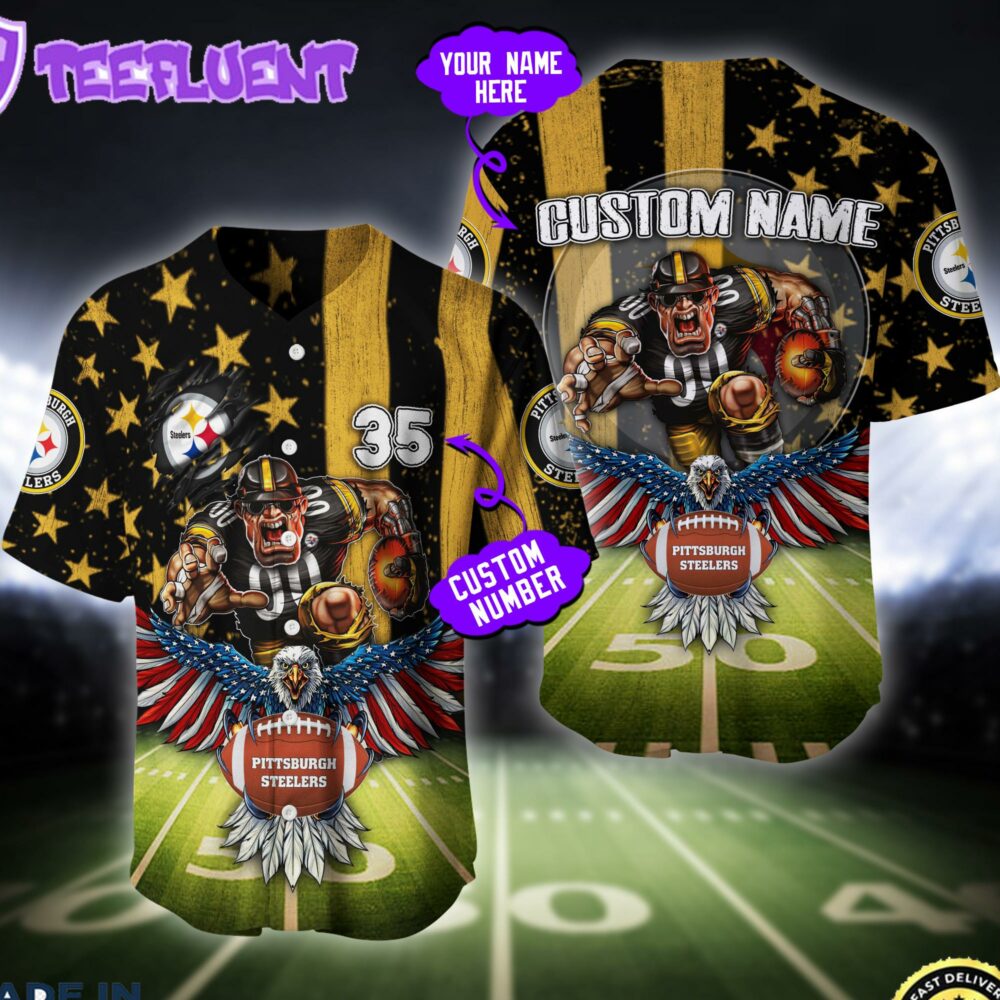 Pittsburgh Steelers NFL Baseball Jersey Custom Shirt For Fans