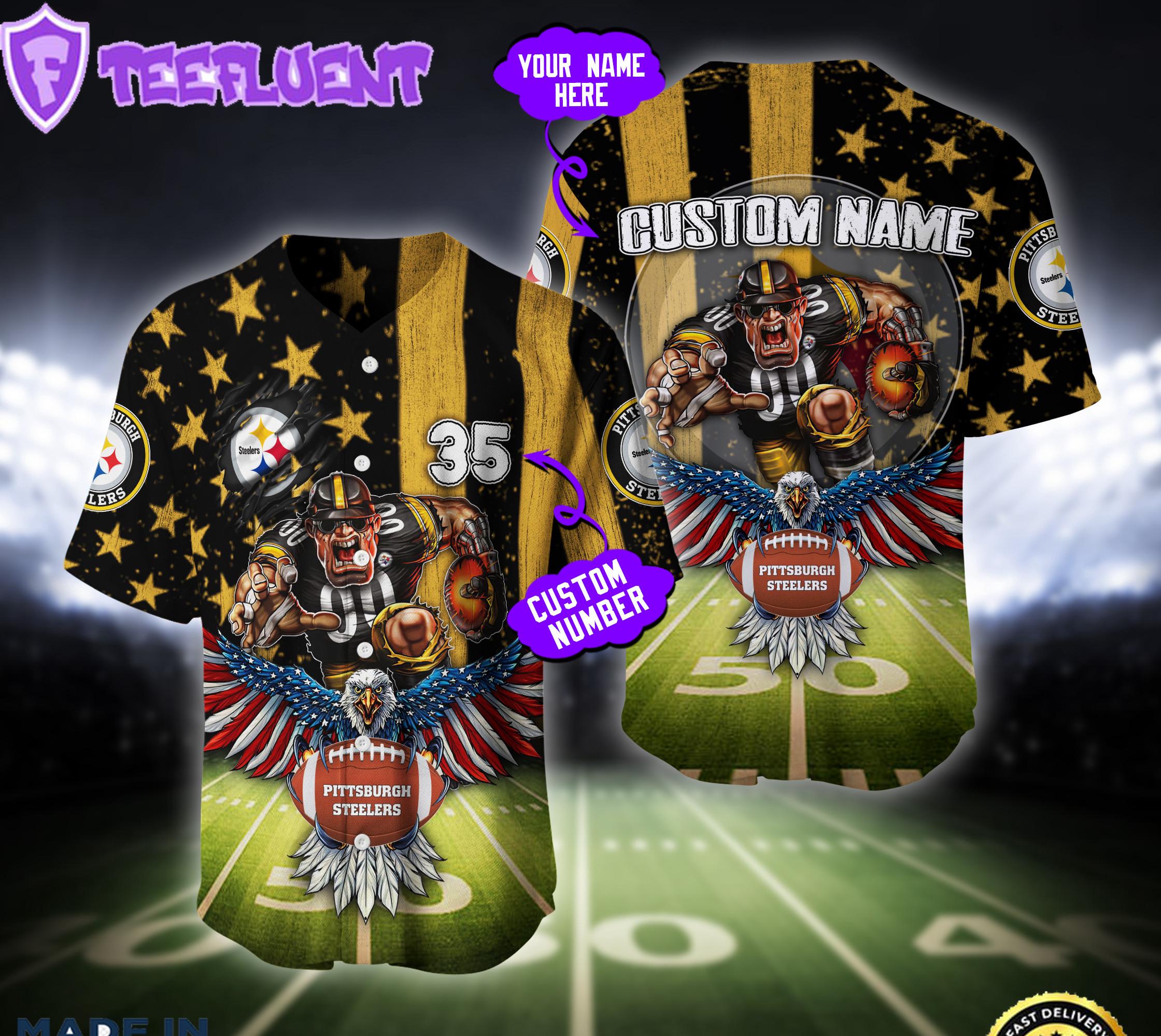 Gift Summer Pittsburgh Steelers NFL Baseball Jersey Custom Shirt For Fans Gift Summer Pittsburgh Steelers NFL Baseball Jersey Custom Shirt For Fans