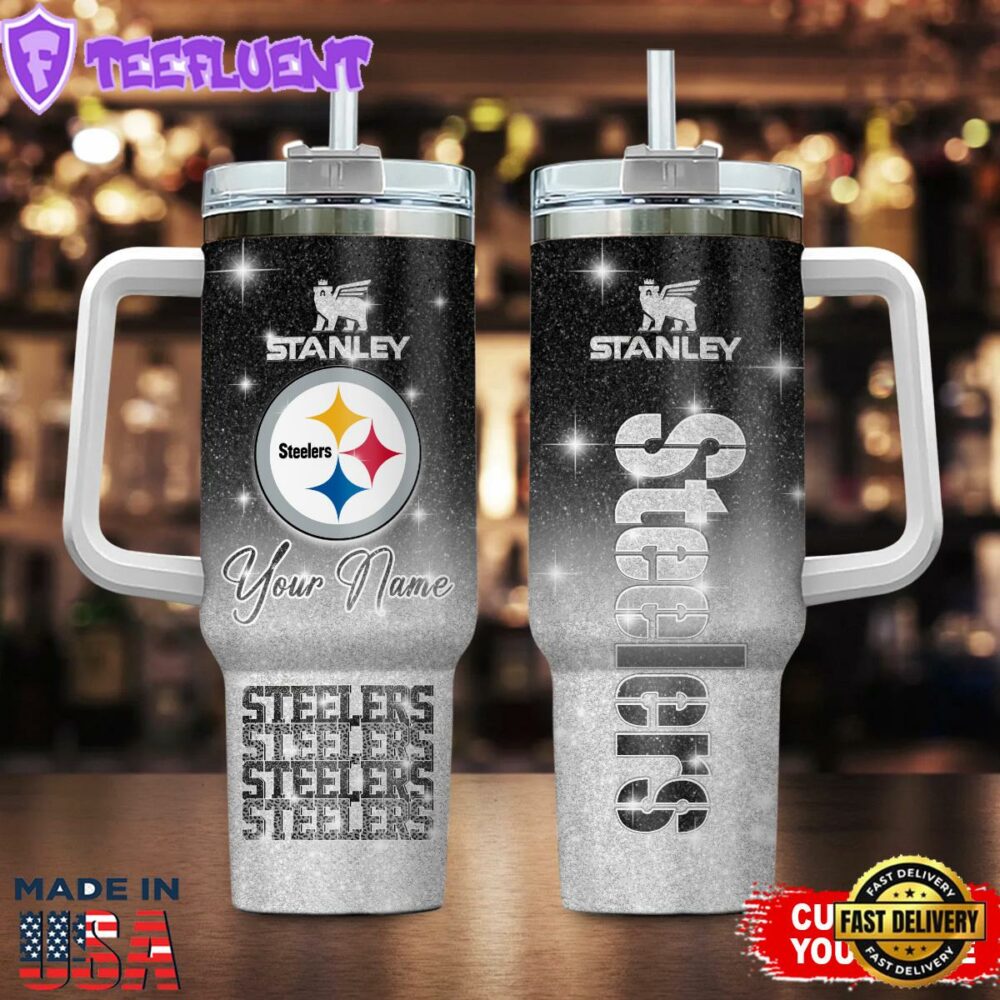 Pittsburgh Steelers NFL Custom Stanley Quencher 40oz Stainless Steel