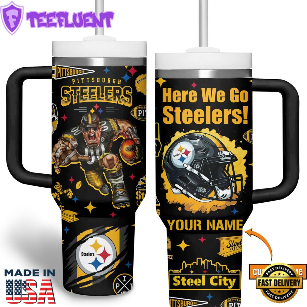 Pittsburgh Steelers NFL Custom Stanley Quencher 40oz Stainless Steel Tumbler