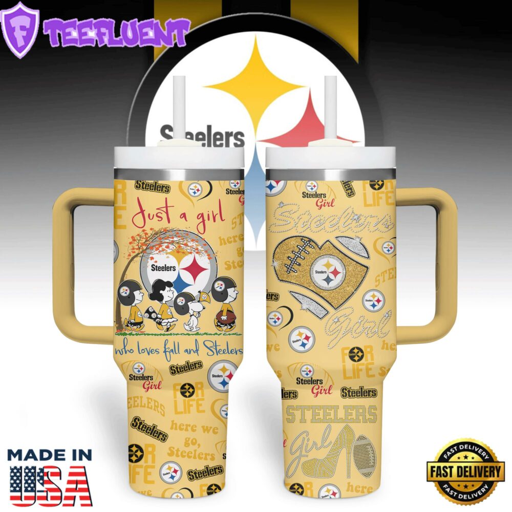 Pittsburgh Steelers NFL Custom Stanley Quencher 40oz Stainless Steel Tumbler With Handle