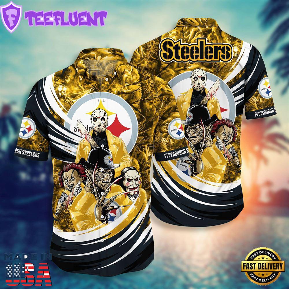 Pittsburgh Steelers NFL Halloween Horror Movies Hawaiian Shirts