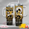 Pittsburgh Steelers NFL Mickey Mouse Glitter Custom Stanley Quencher 40oz Stainless Steel Tumbler With Handle