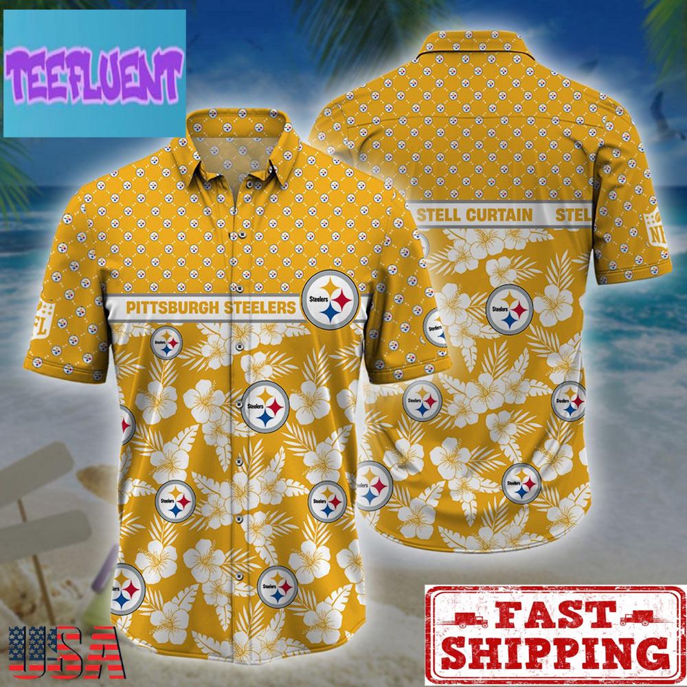 Pittsburgh Steelers NFL Palm Leaves Hawaiian Shirt