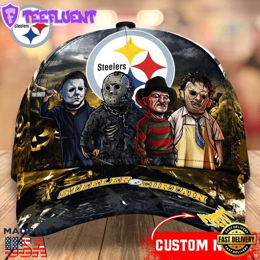 Pittsburgh Steelers NFL Personalized Trending Cap Mixed Horror Movie Characters