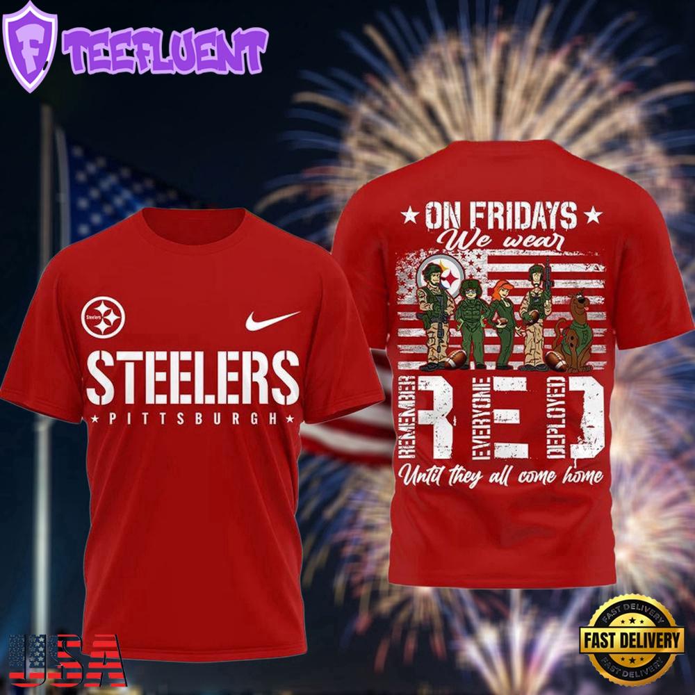 Pittsburgh Steelers Scooby-Doo Red Friday Military 3D T-Shirt