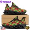 Plaid Merry Christmas Print Pattern Black Max Soul Shoes