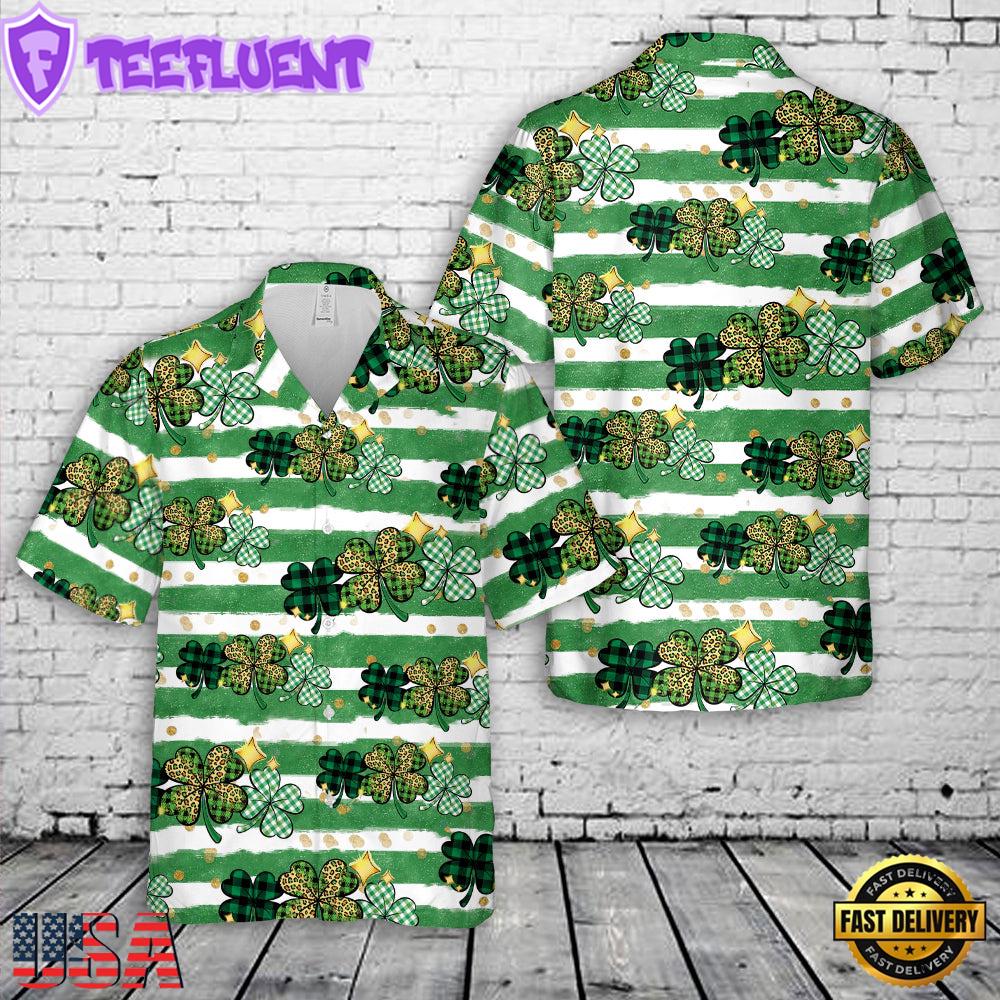 Plaid shamrocks Seamless pattern Patrick's Day Hawaiian Shirt
