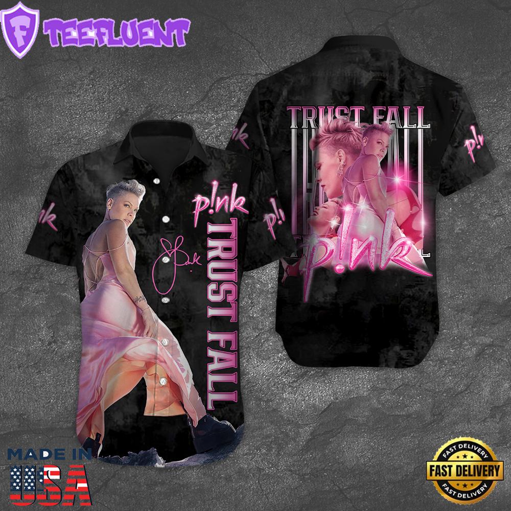 P!nk Short Sleeve Dress Shirt For Man And Women