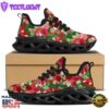 Poinsettia Christmas Vintage Print Pattern Black Max Soul Shoes