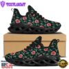 Poinsettia Christmas Watercolor Print Pattern Black Max Soul Shoes