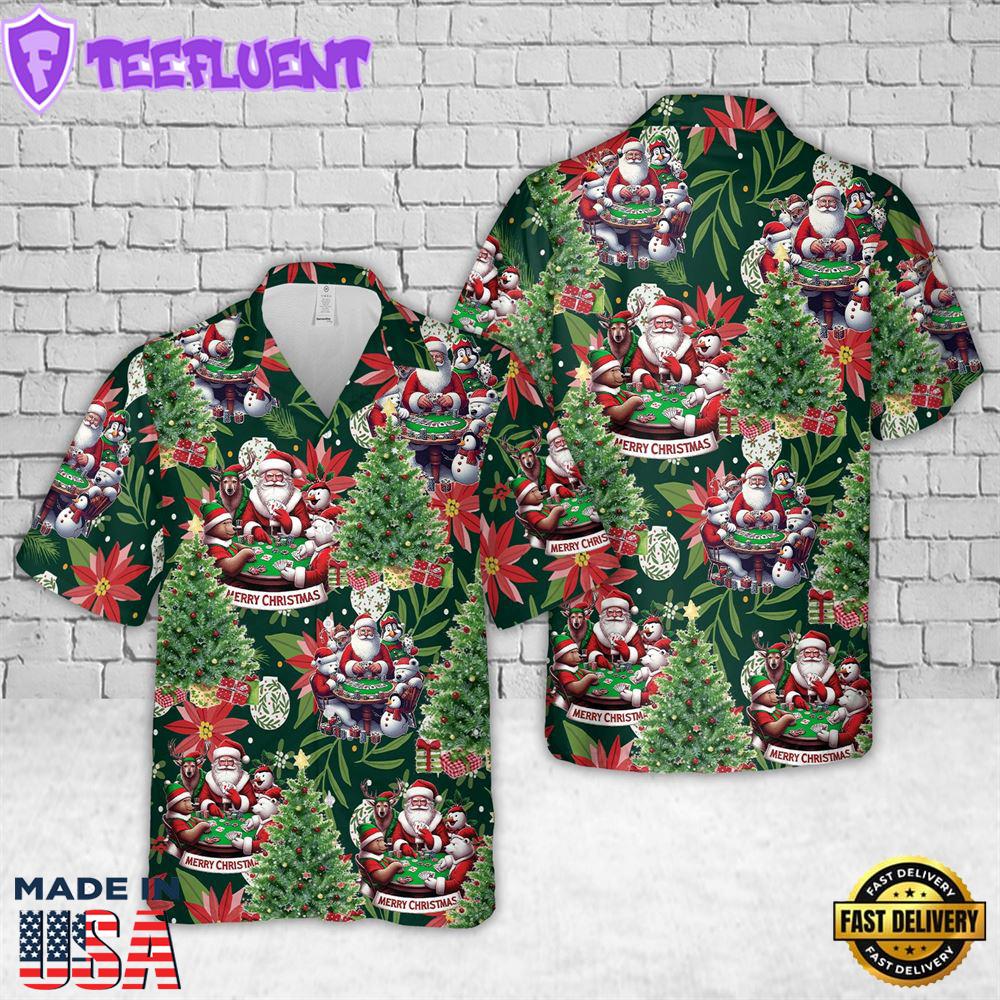 Poker Santa Christmas Hawaiian Shirt