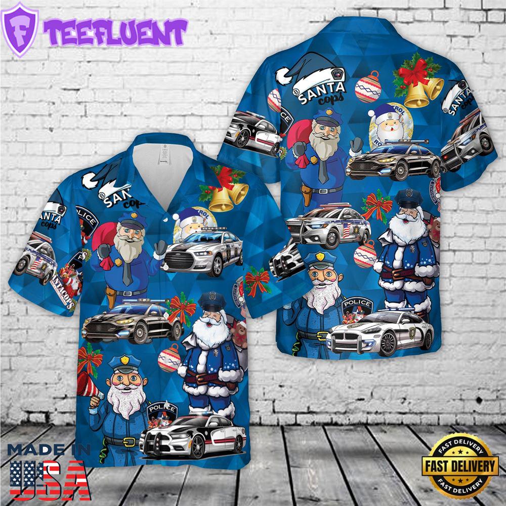 Police Car Christmas Hawaiian Shirt