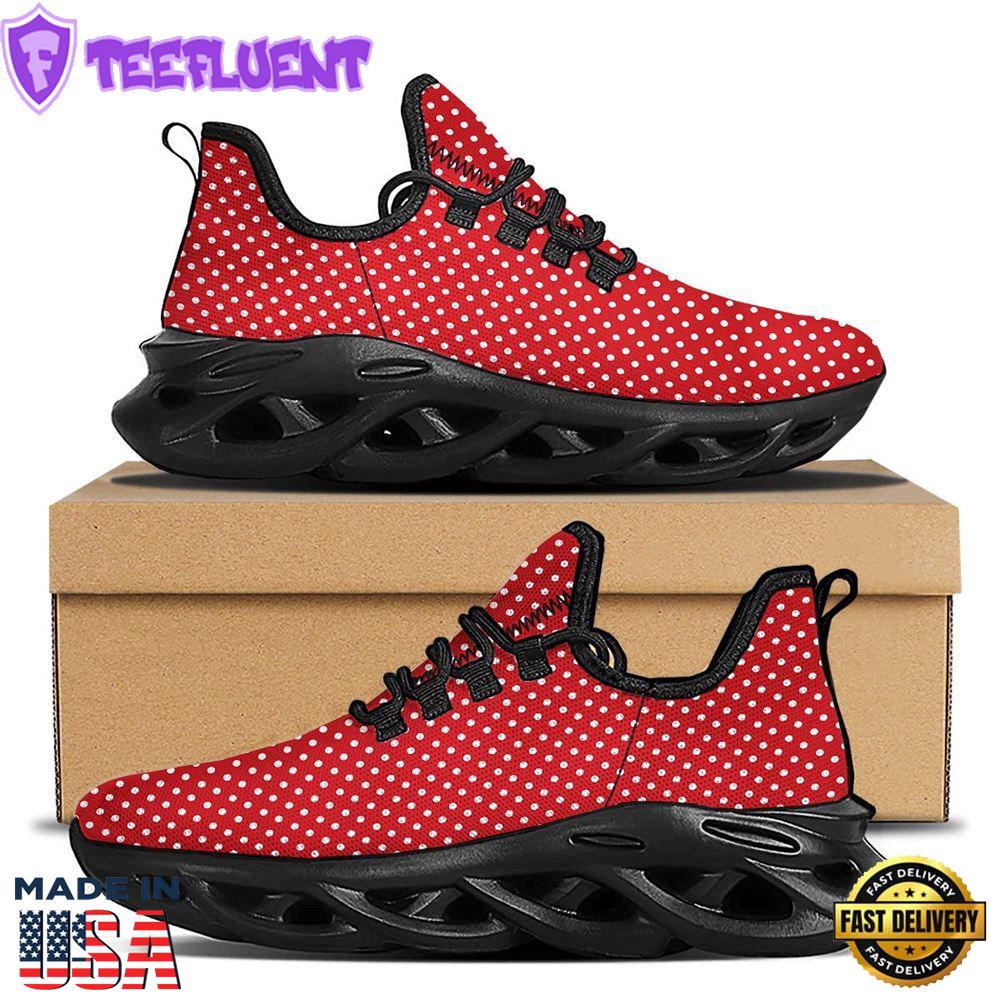 Polka Dot Christmas Print Pattern Black Max Soul Shoes