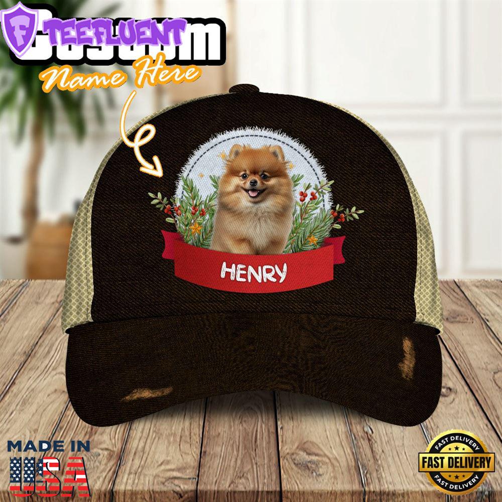 Pomeranian Dog Playful In The Bushes 3D Cap