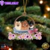 Pomeranian Dogs In The Basket Ornament, Gift For Christmas