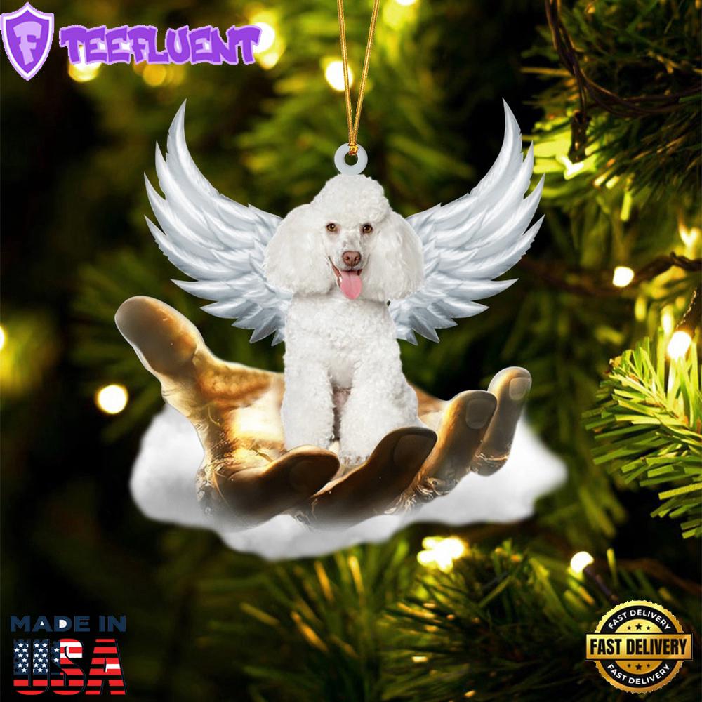 Poodle 2 On The Hands Of Jesus Ornament, Gift For Christmas