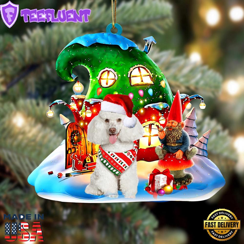 Poodle 2 With Rudolph's House Christmas Ornament, Gift For Christmas