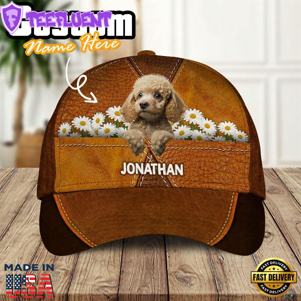 Poodle Dog Daisy Flower Garden 3D Cap