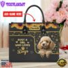 Poodle Dog Just A Girl Who Loves Dogs Leather Handbag
