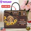 Poodle Dog Kisses Fix Everything Leather Handbag