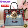 Poodle Dog This Human Belongs To Leather Handbag